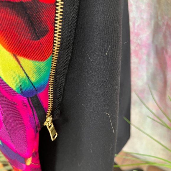 📌Worthington Eye-Catcher Exotic Print Rainbow  Color Jungle Zipper Skirt - Picture 3 of 16